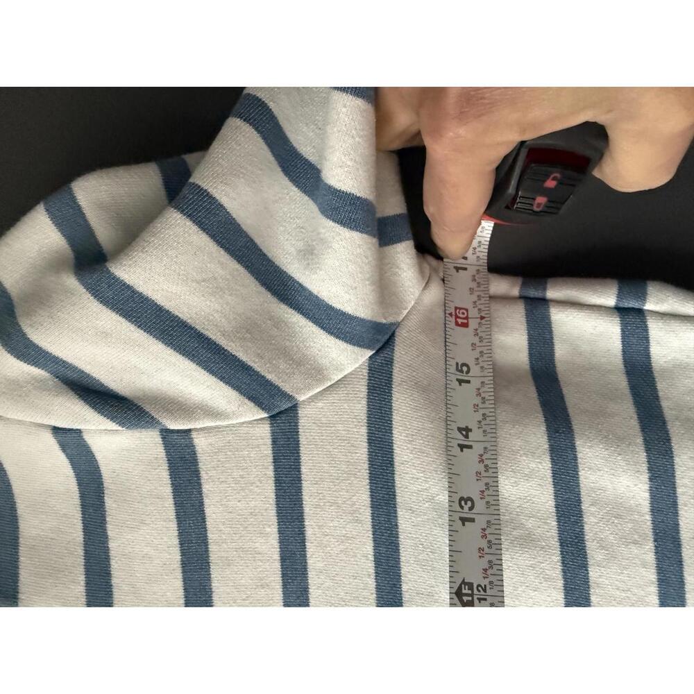 Joules Blue and White Striped Pullover Sweater with Button Collar - Picture 6 of 7